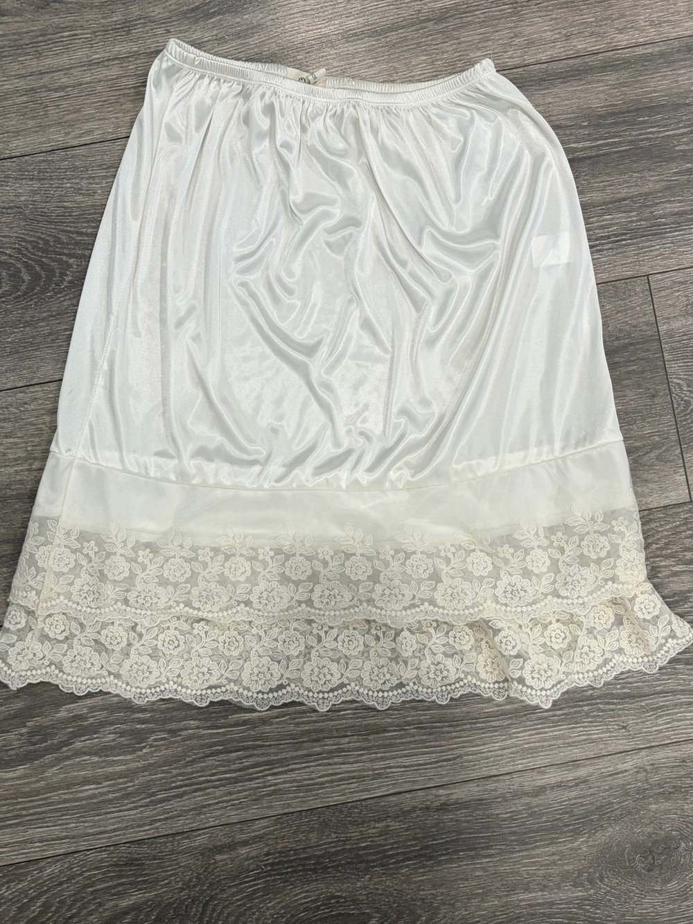 Collection B White Sheer Lace-Hem Half Slip